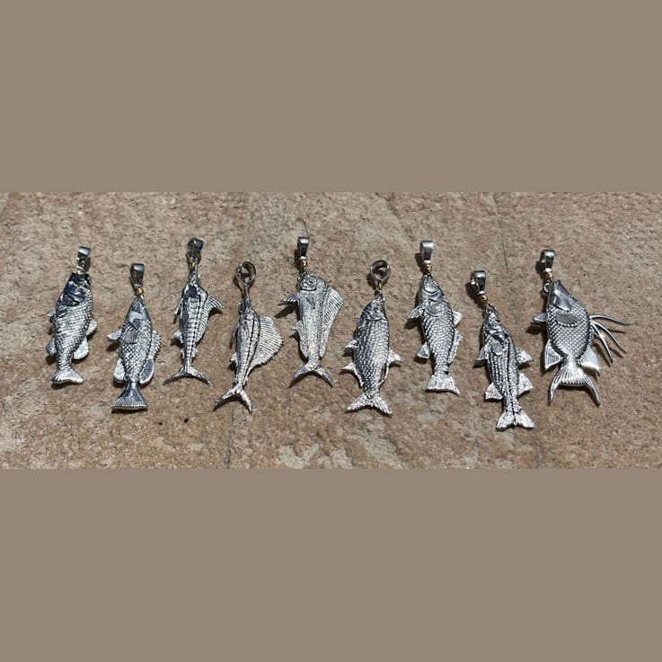 Sterling Silver Lariat Style Tarpon Necklace