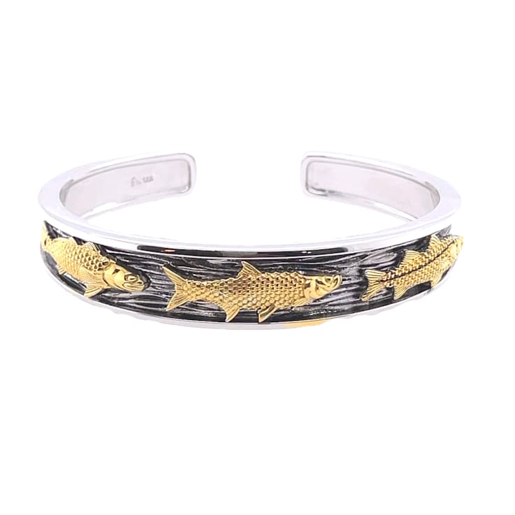 Sterling Silver Triple Catch Cuff Bracelet