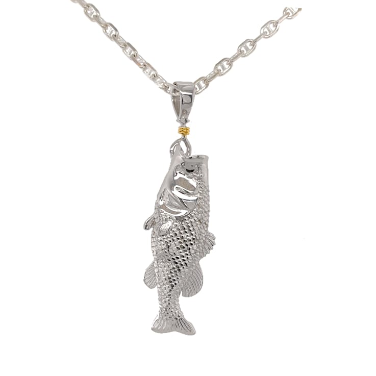 Sterling Silver Bass Pendant.