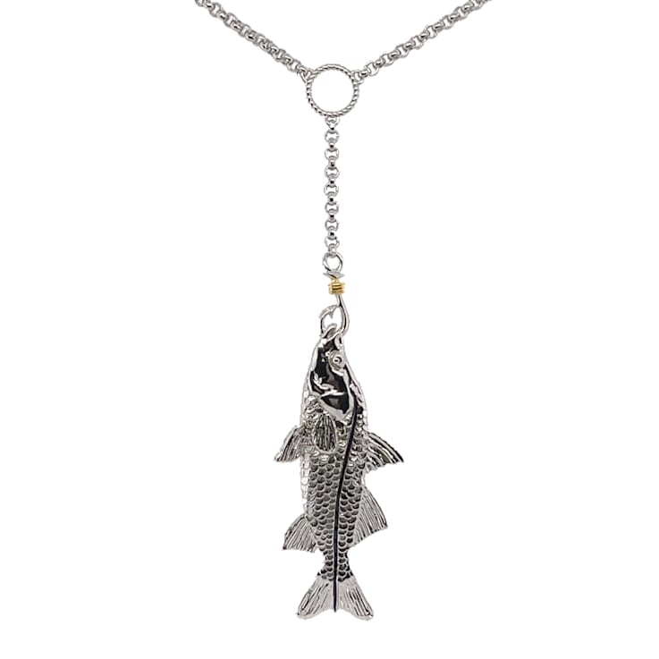 Sterling Silver Lariat Style Snook Necklace