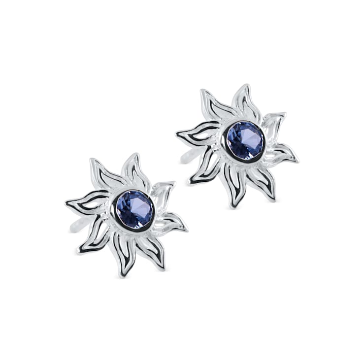 Silver sun stud earrings outlet