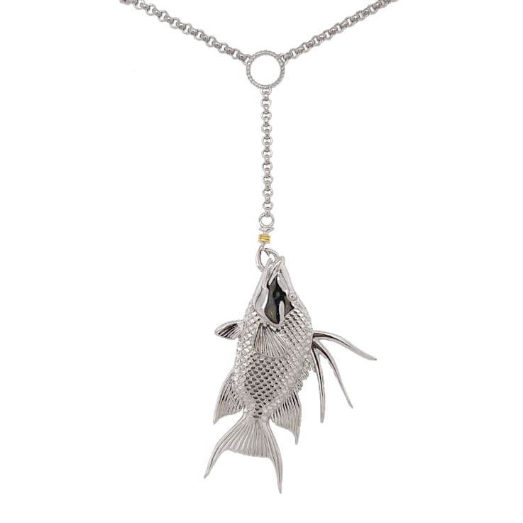 Sterling Silver Lariat Style Hogfish Necklace