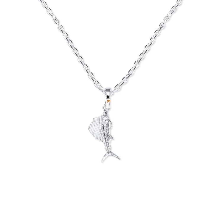 Sterling Silver Sailfish Pendant.
