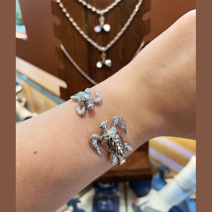 Sterling Silver Sea Turtle Cuff Bracelet