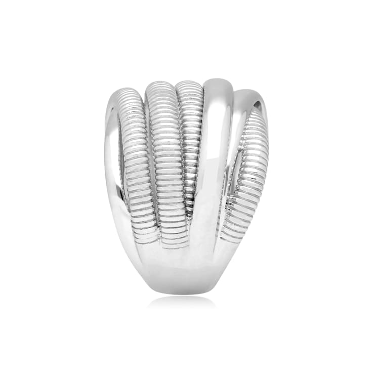 Judith Ripka Eternity Rhodium Over Sterling Silver Seven Band Highway Ring