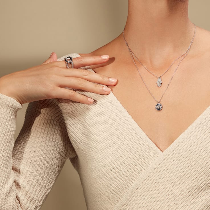 Hamsa layered necklace hotsell