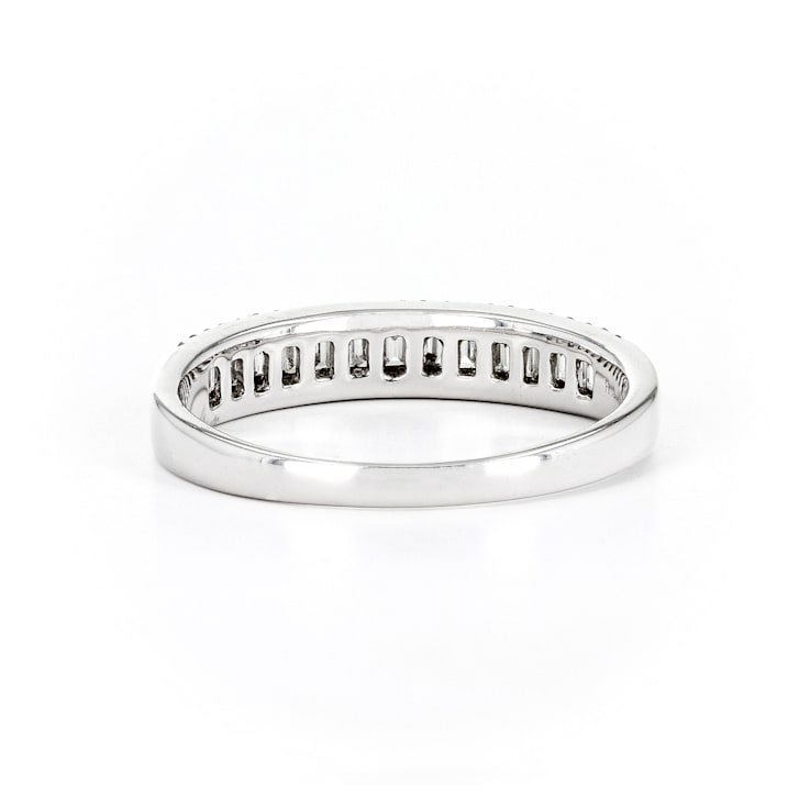 Round and Channel Baguette Diamond 14K White Gold Ring
