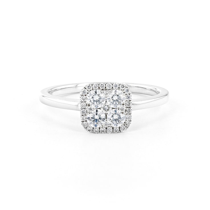 Round White Diamond 14K White Gold Ring