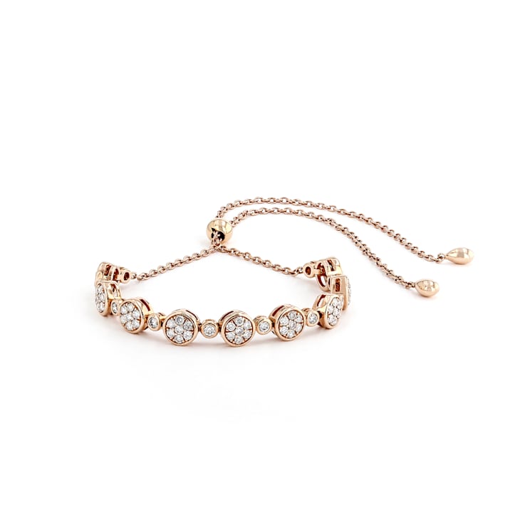 Prong Round and Bezel Set Diamond 14K White Gold Bracelet