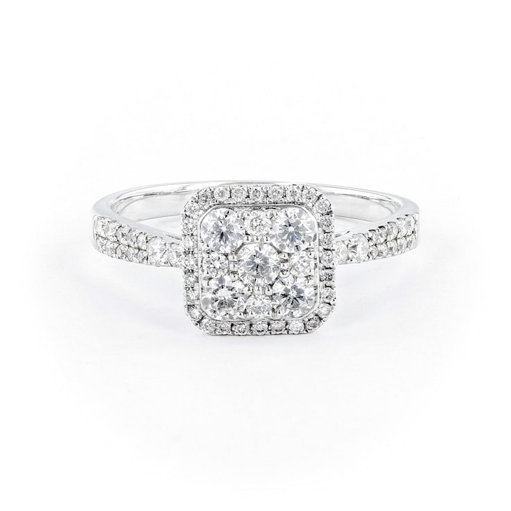 Round Diamond 14K White Gold Ring