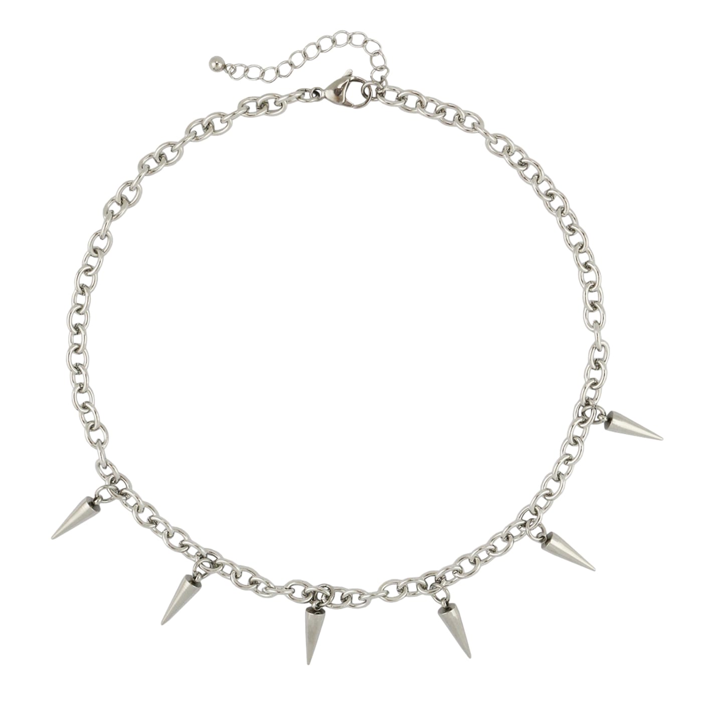 Sinclair Hypoallergenic Steel Spike Necklace - 132Z4A