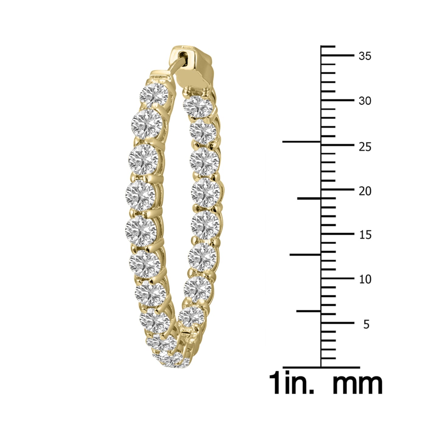 7 Carat TW Oval Lab Grown Diamond Hoop Earrings in 14K