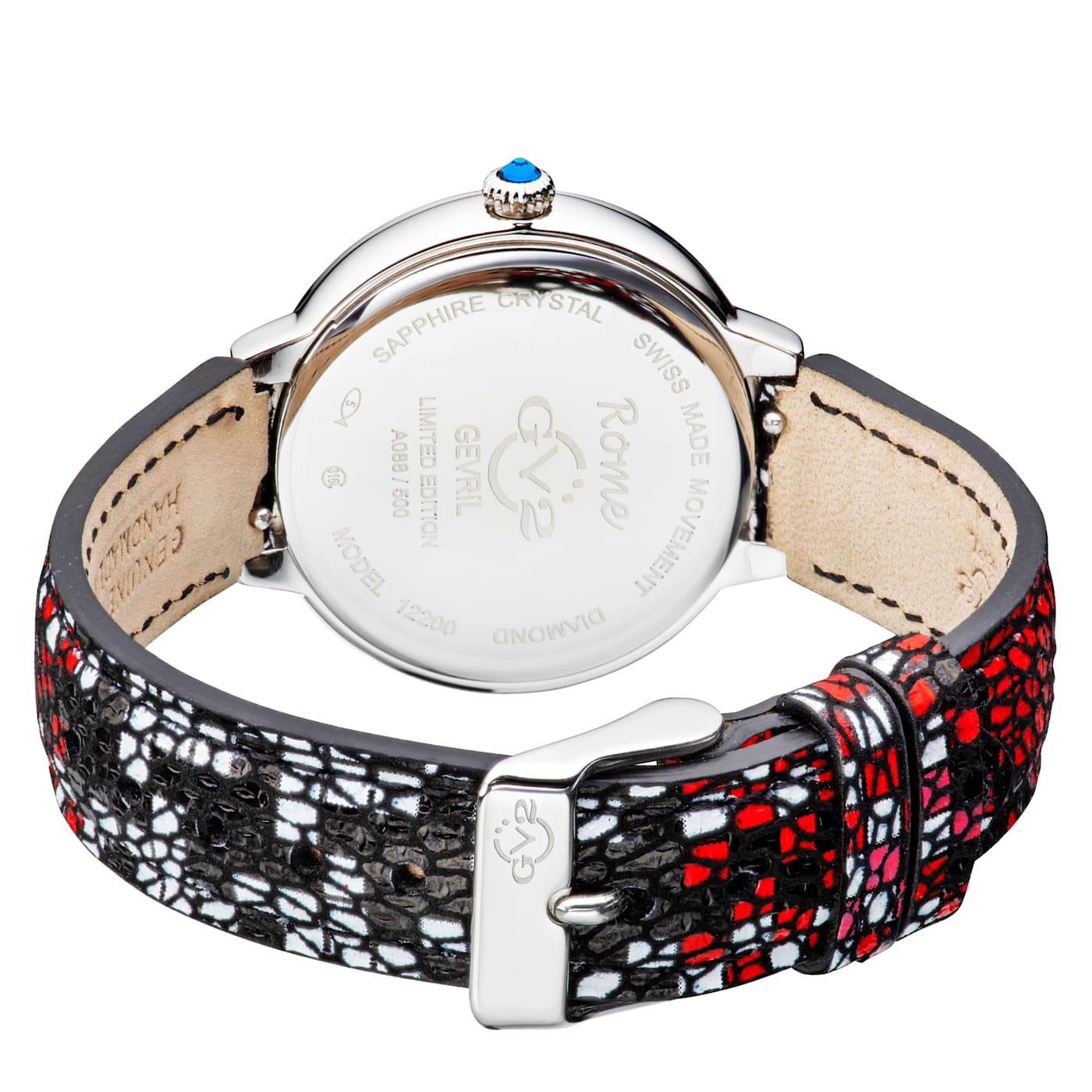 GV2 by Gevril Women s 12200S Rome Diamond Printed Leather Swiss