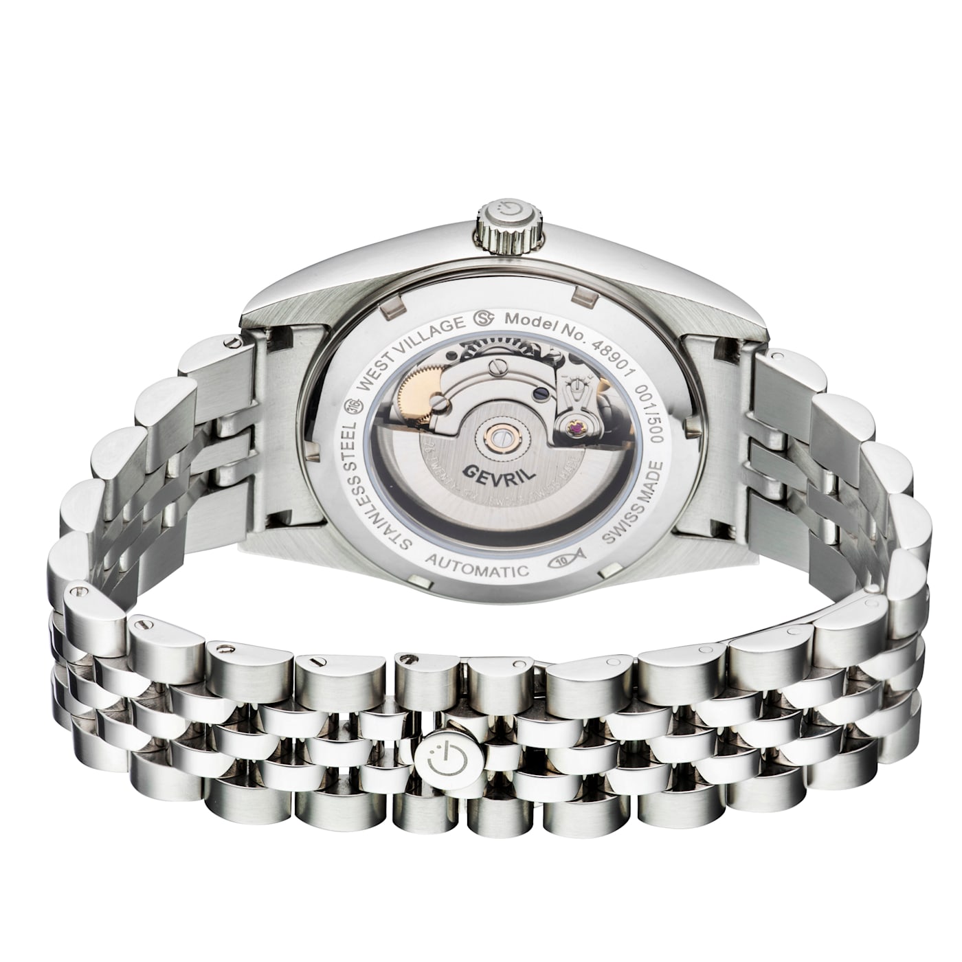 Gevril Men's Automatic West Village Tiffany Sunray Dial IPYG Stainless  Steel Bracelet