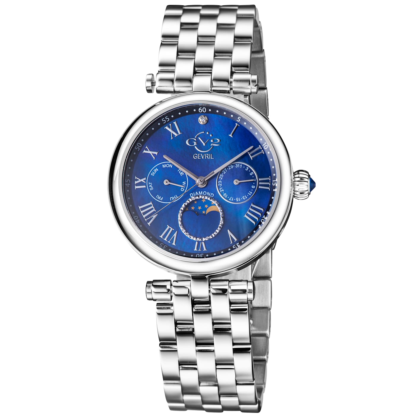 GV2 Florence Women s Blue Mother of Pearl Dial Stainless Steel