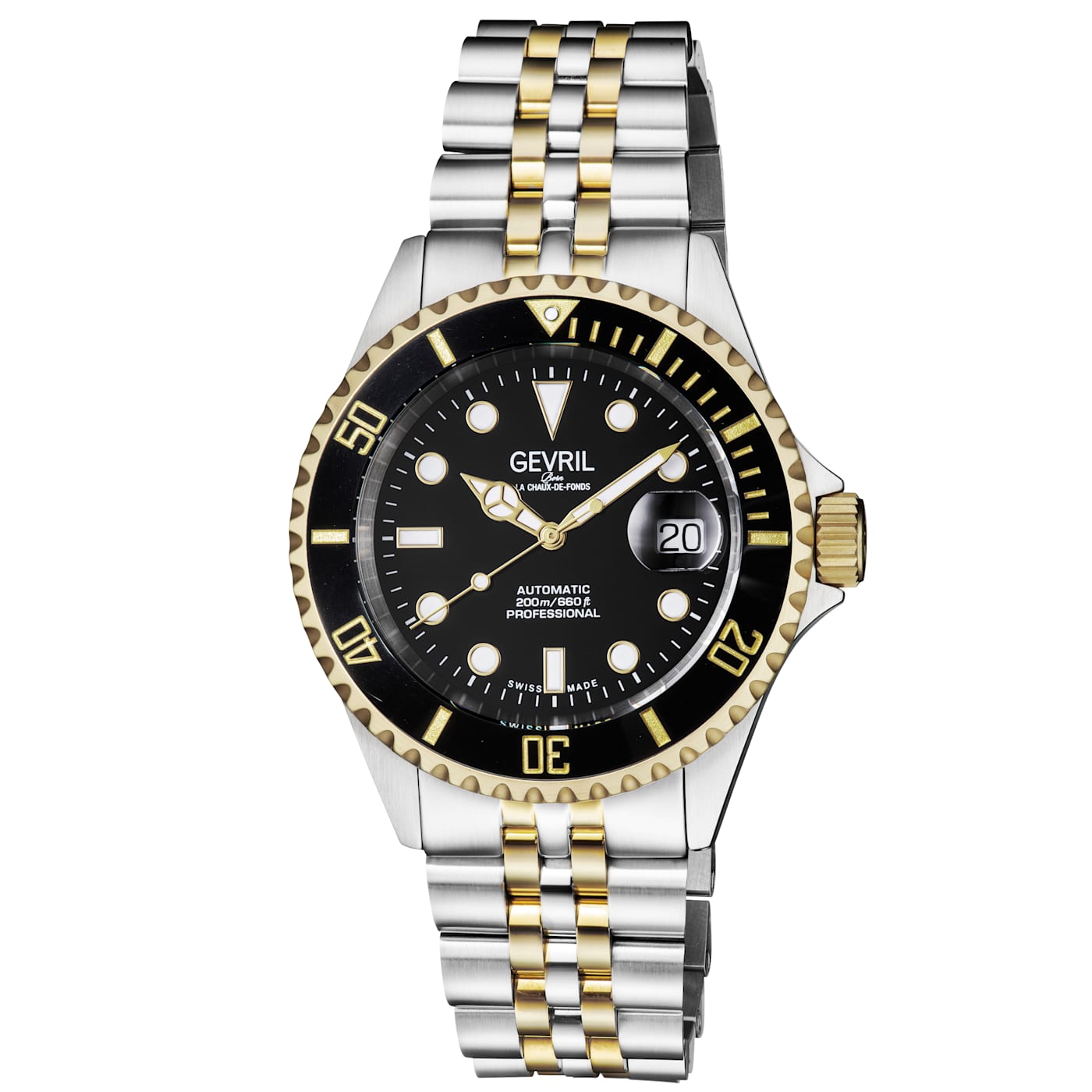 Gevril 4855B Men s Wall Street Stainless Steel Bracelet Watch 147WXA