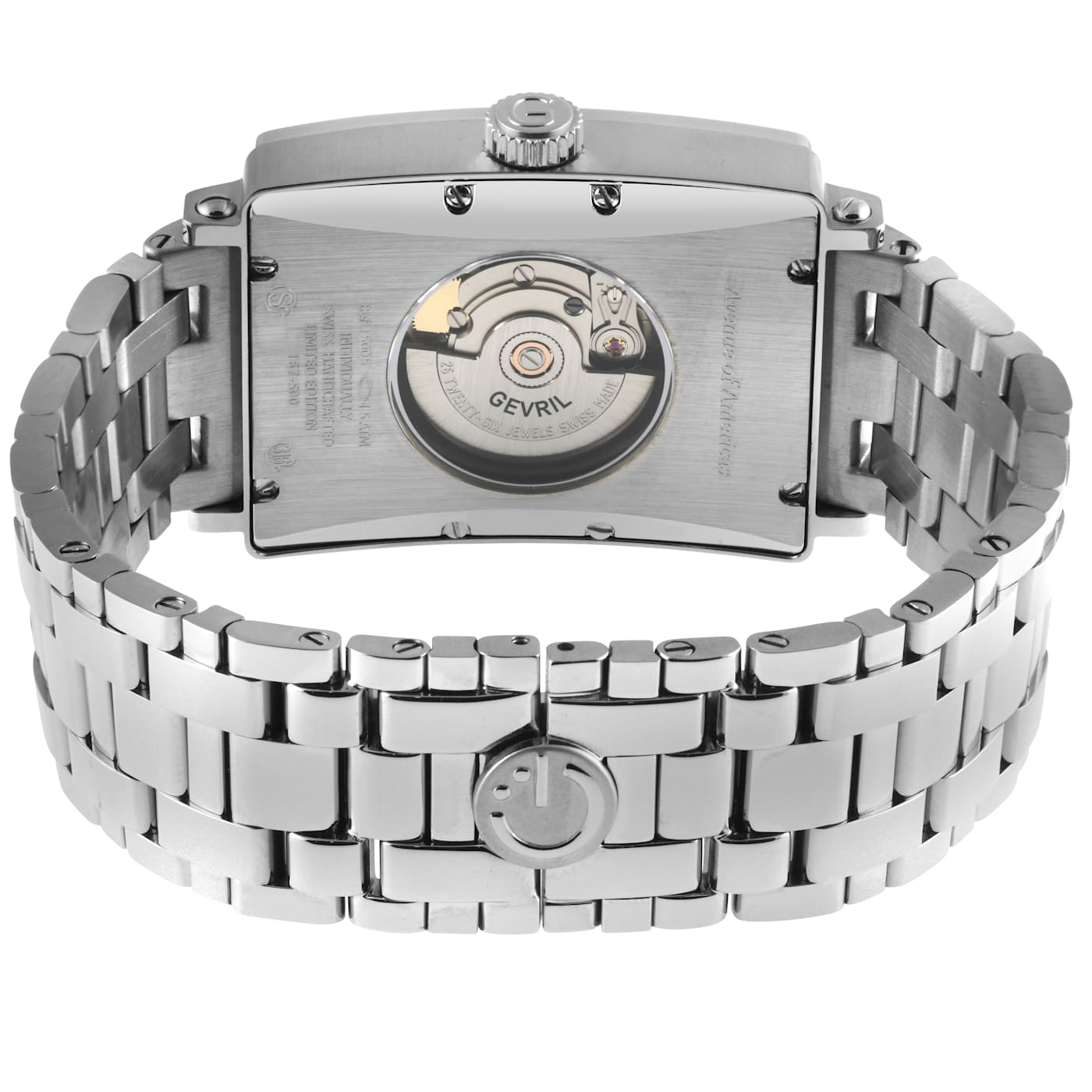 Gevril Men s Avenue of America s IPYG White dial Stainless Steel