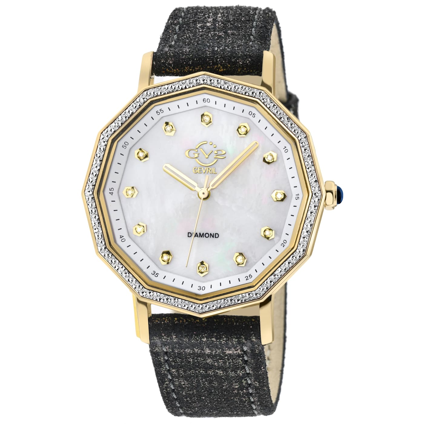 Dira Gold Diamond 38mm Watch in Ivory Mother-of-Pearl