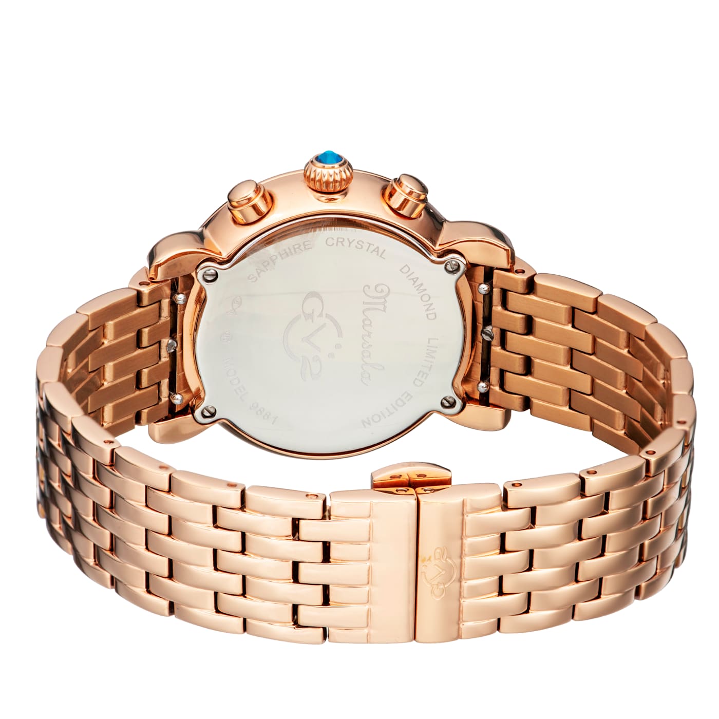 GV2 Marsala Chrono Pave Women s White Dial Stainless steel Watch