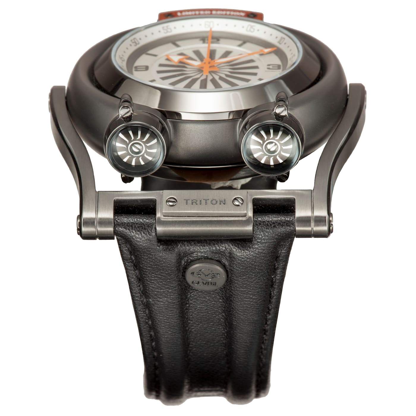 GV2 3404 Triton Men s Black Dial Calfskin Leather Watch 15256A