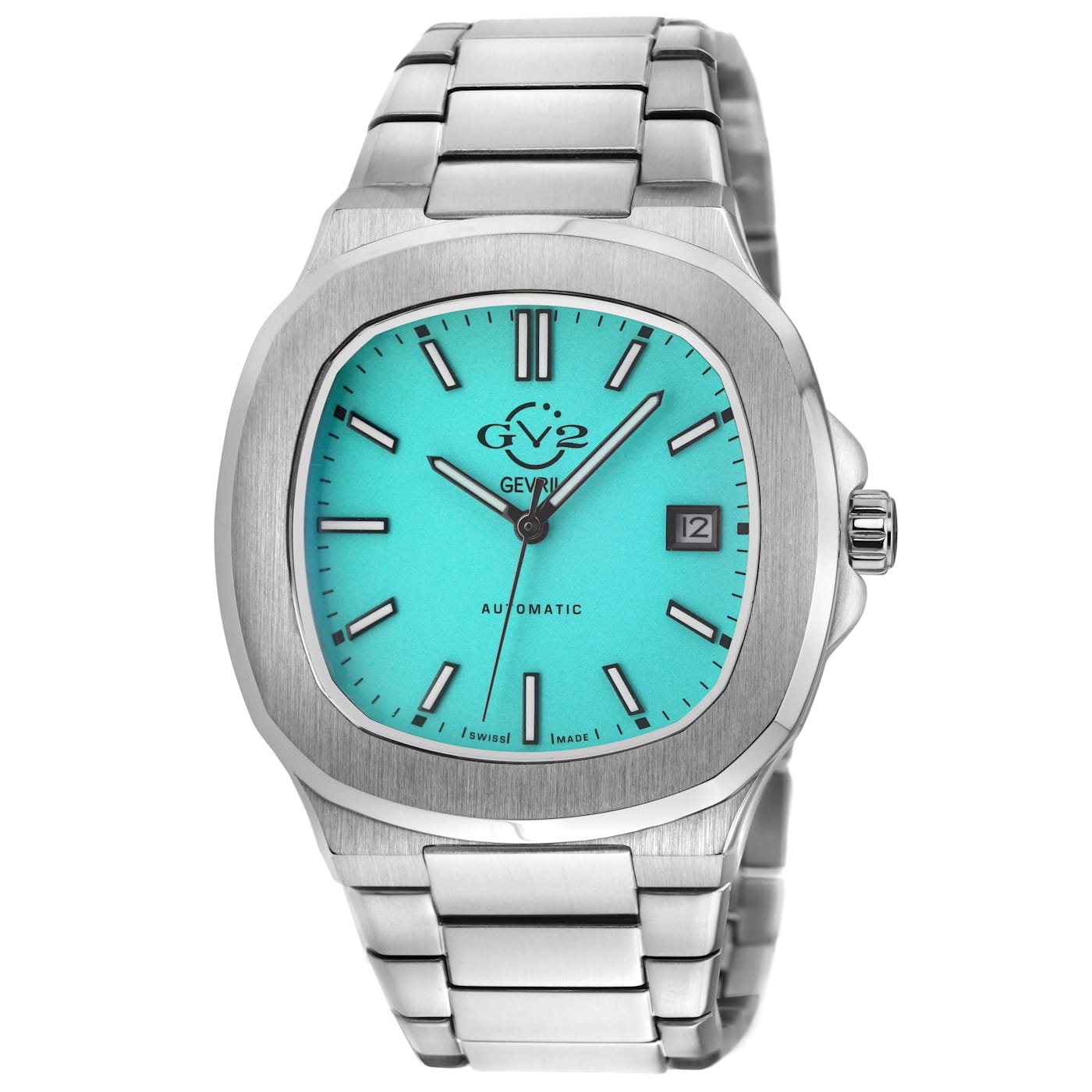 GV2 Automatic Men s Potente Tiffany Blue Dial 316L Stainless Steel Bracelet Watch 1808LA