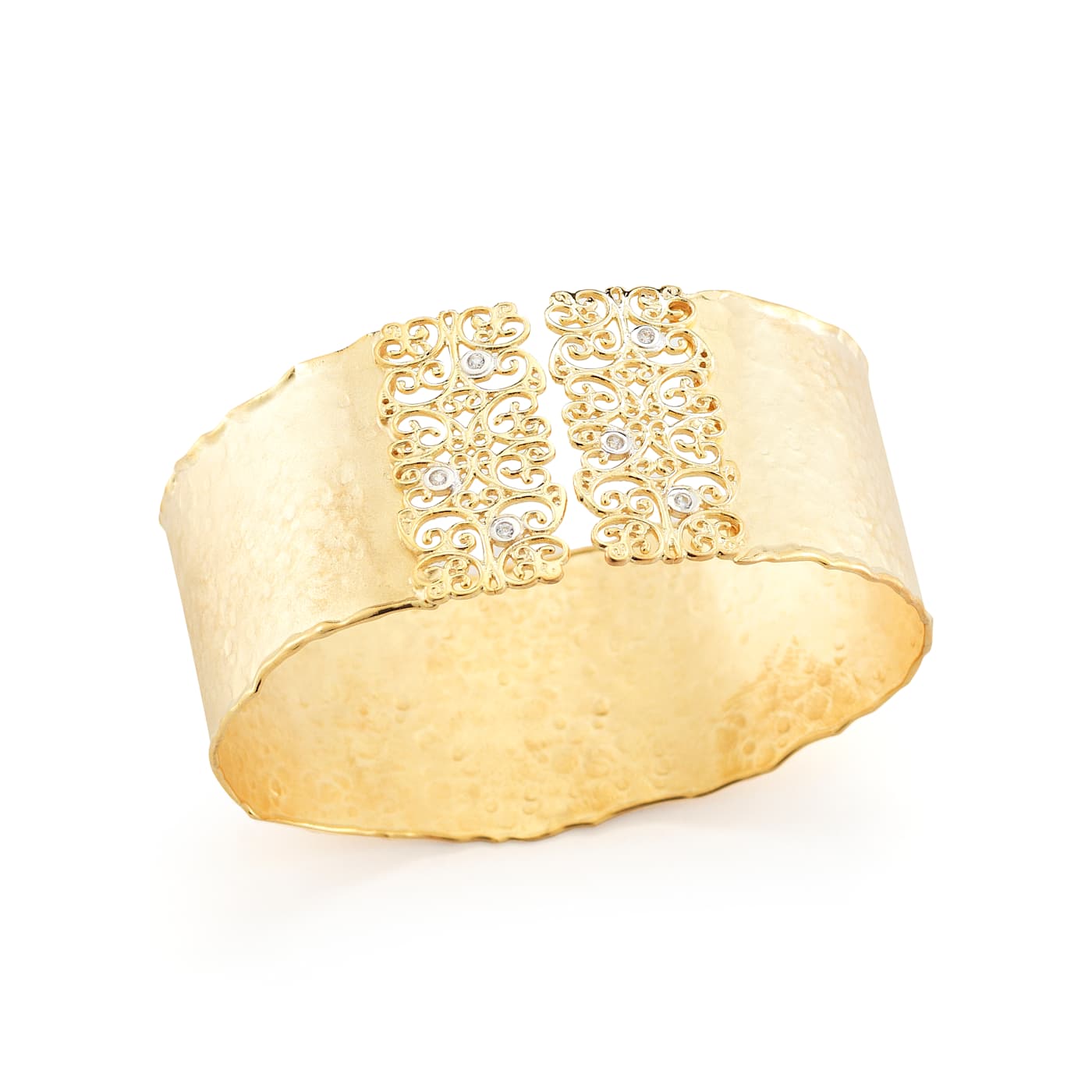 特売 Cuff Diamond tw. ct. 0.12 Gold 14K Bracelet 185Q2A - アクセサリー