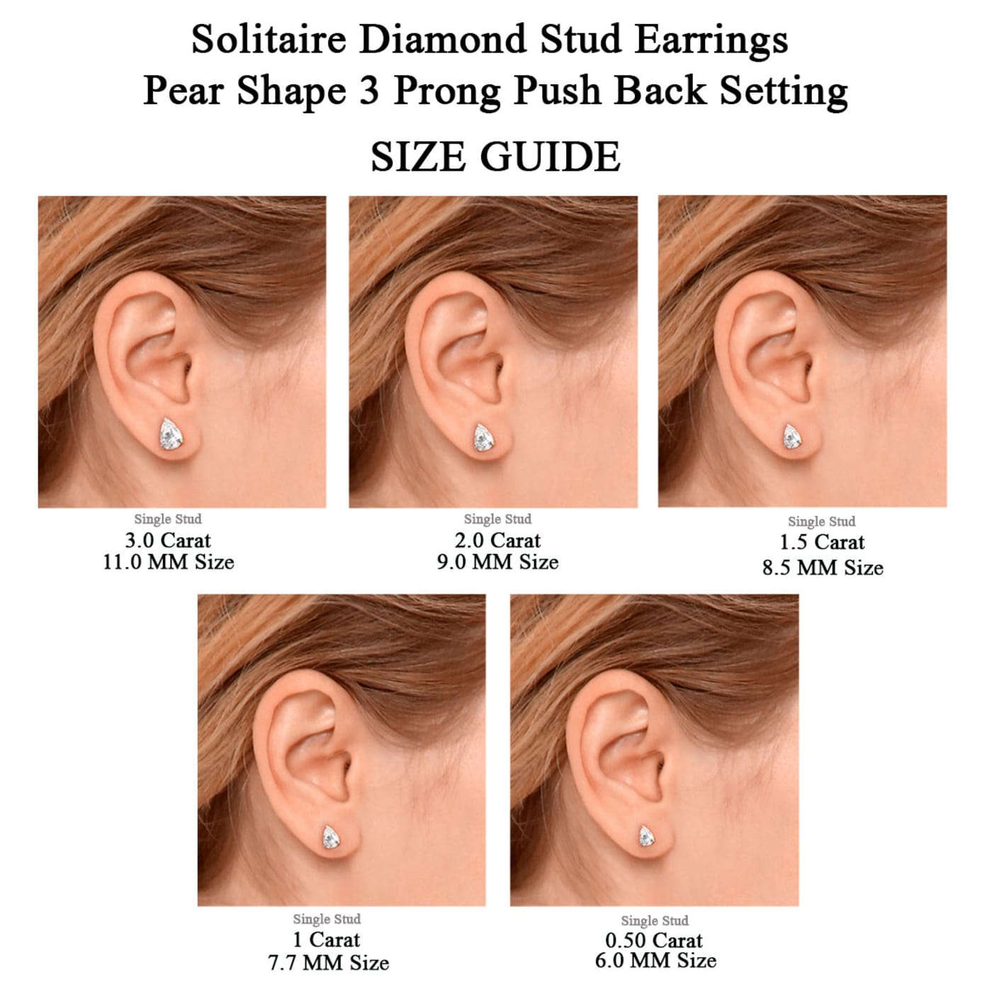 Pear shaped diamond earrings clearance