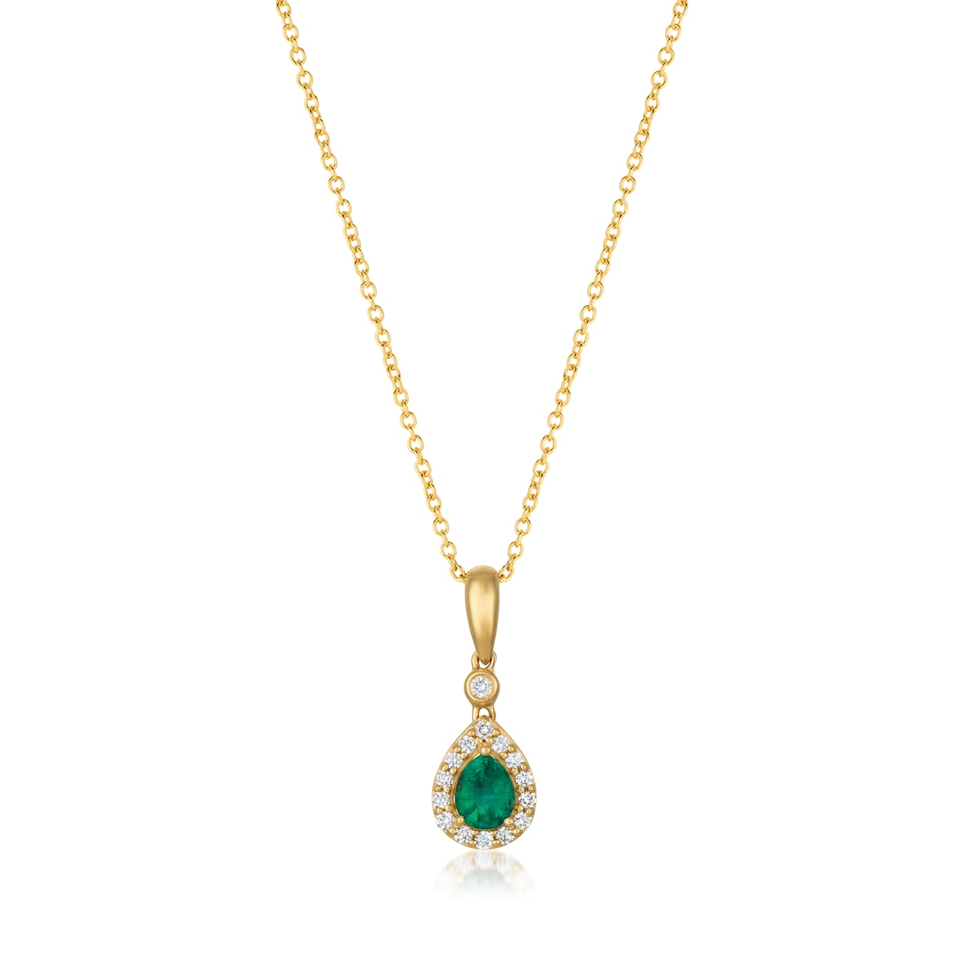 Emerald and yellow gold pendant 