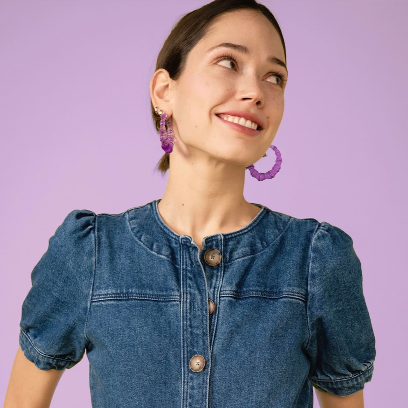 purple bamboo hoops