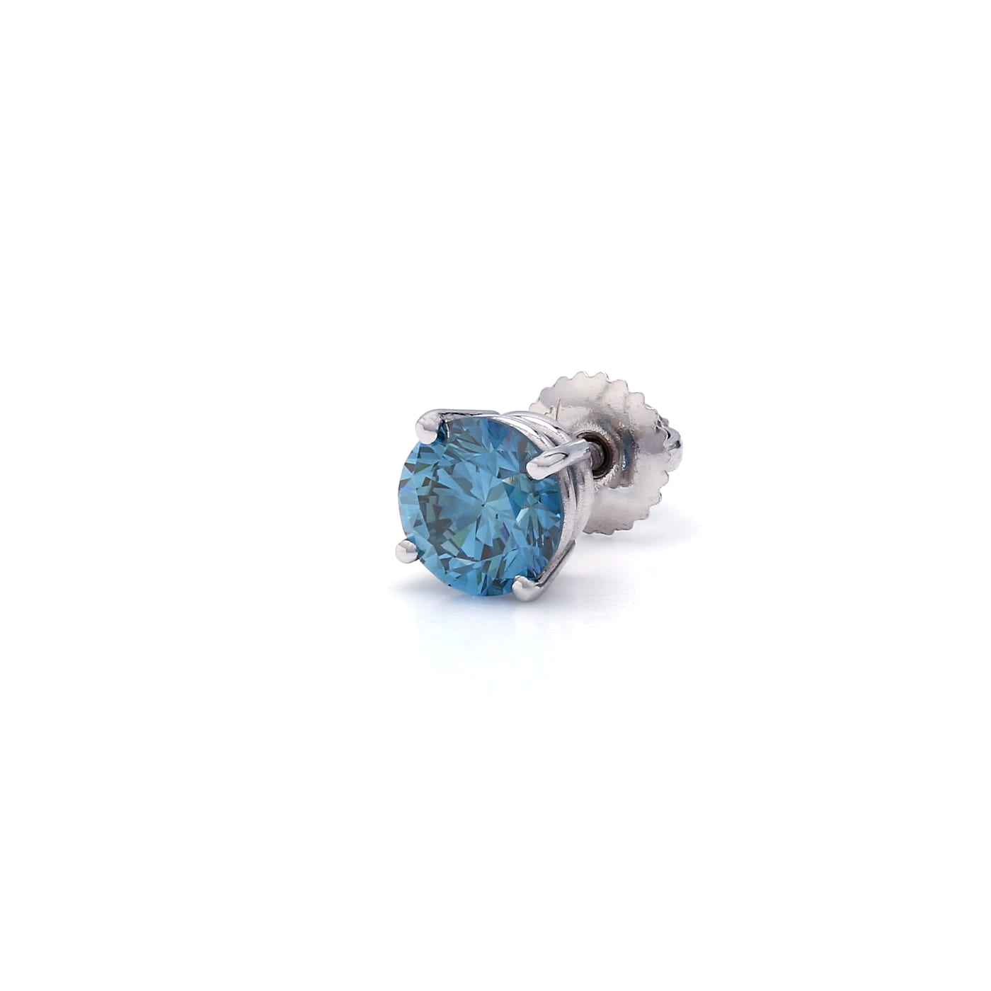 IGI Certified 2.00 Ct. T.W. Blue Lab-Grown Diamond Stud 14K