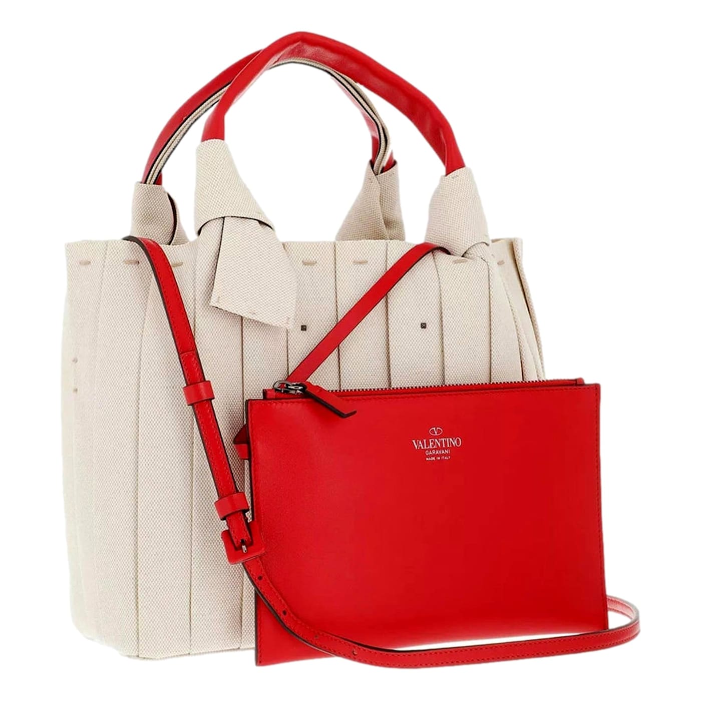 Valentino Garavani 05 Plisse Edition Sac Atelier Canvas Crossbody Tote Bag 11J6WA