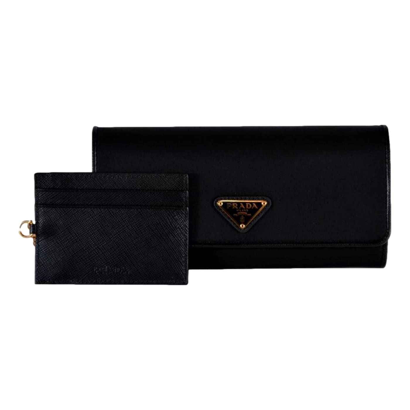 激安超特価 最大80%オフ  Triangle Prada Logo Large Continental Black Re-Nylon Tessuto バッグ