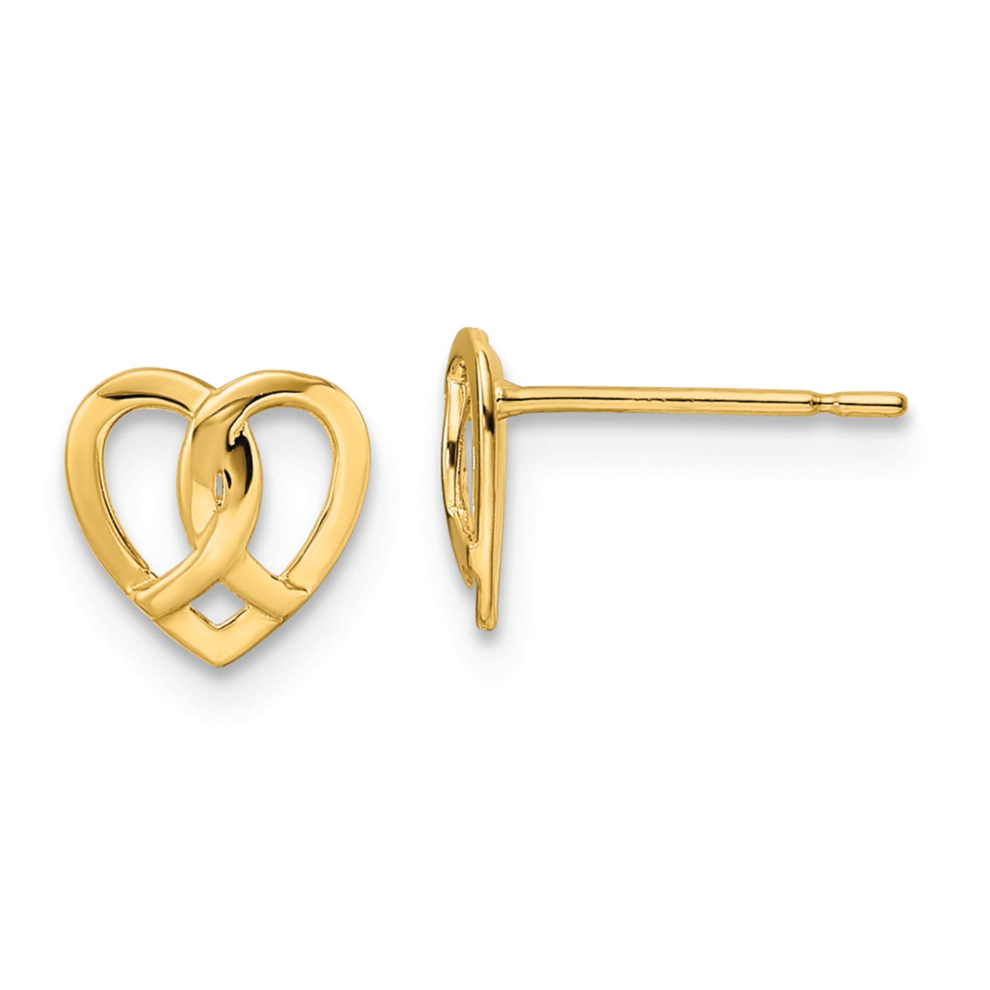 14k Yellow Gold Diamond Heart Shaped Stud Earrings 0.79 ctw