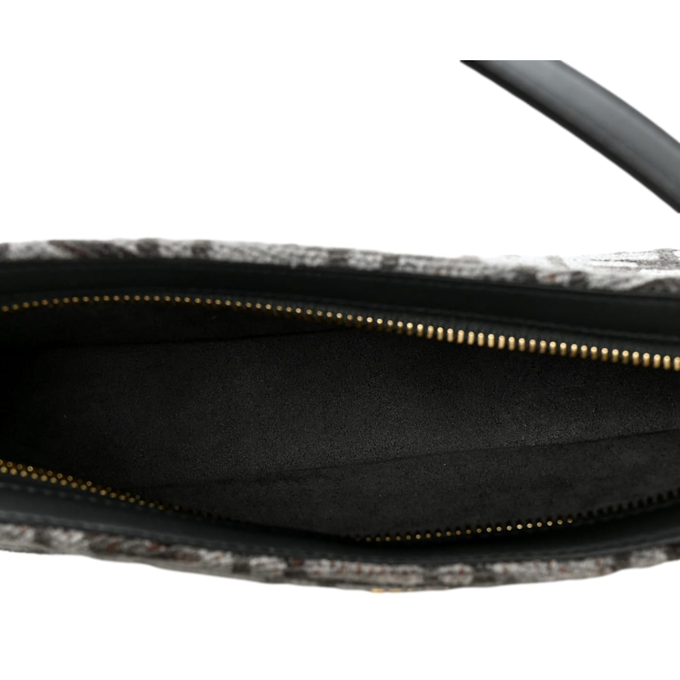 Fendi O'Lock Swing FF Logo Anthracite Gray Chenille Shoulder