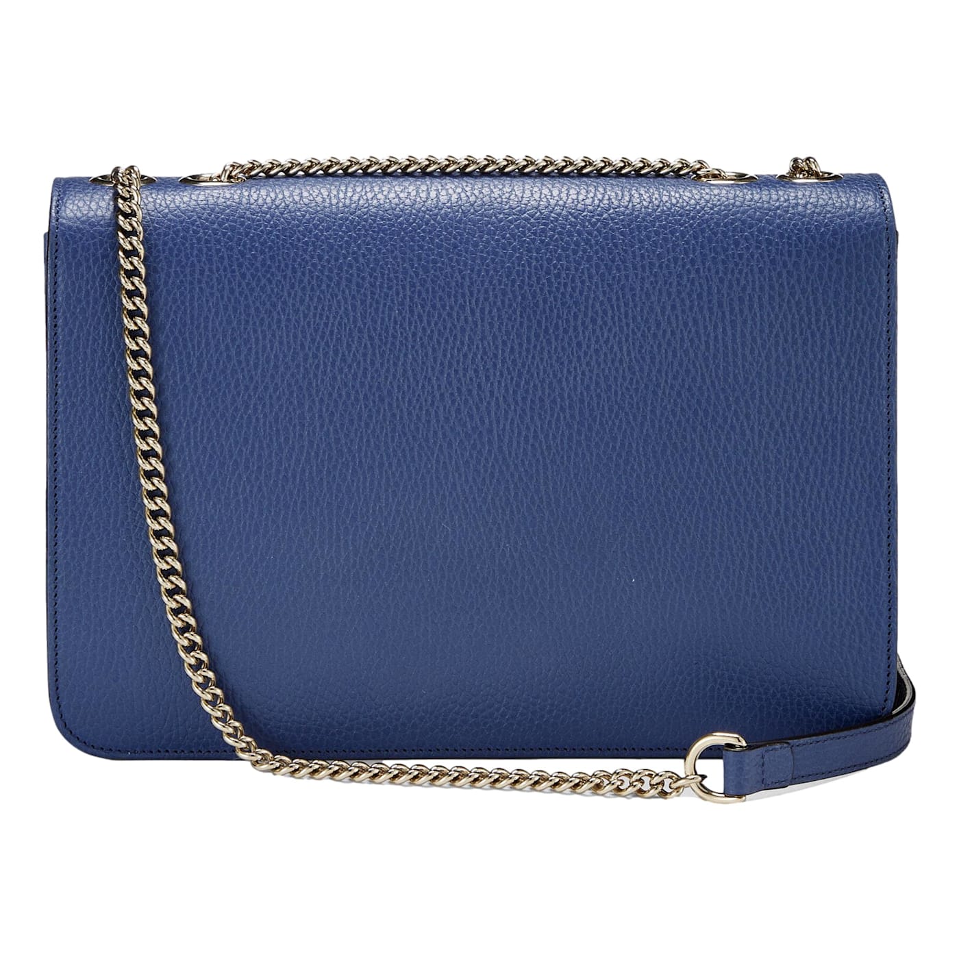 Gucci Dollar Interlocking GG Blue Leather Medium Chain