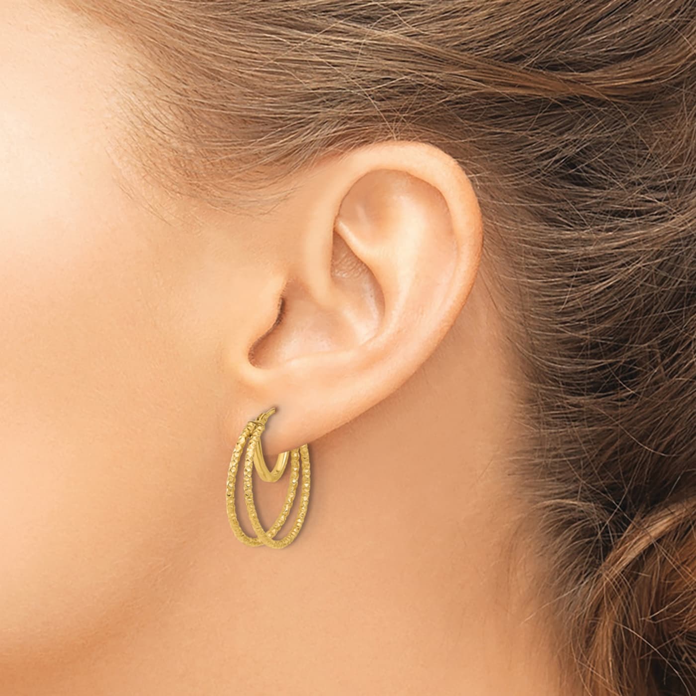 14k Yellow Gold Polished and Textured 15/16