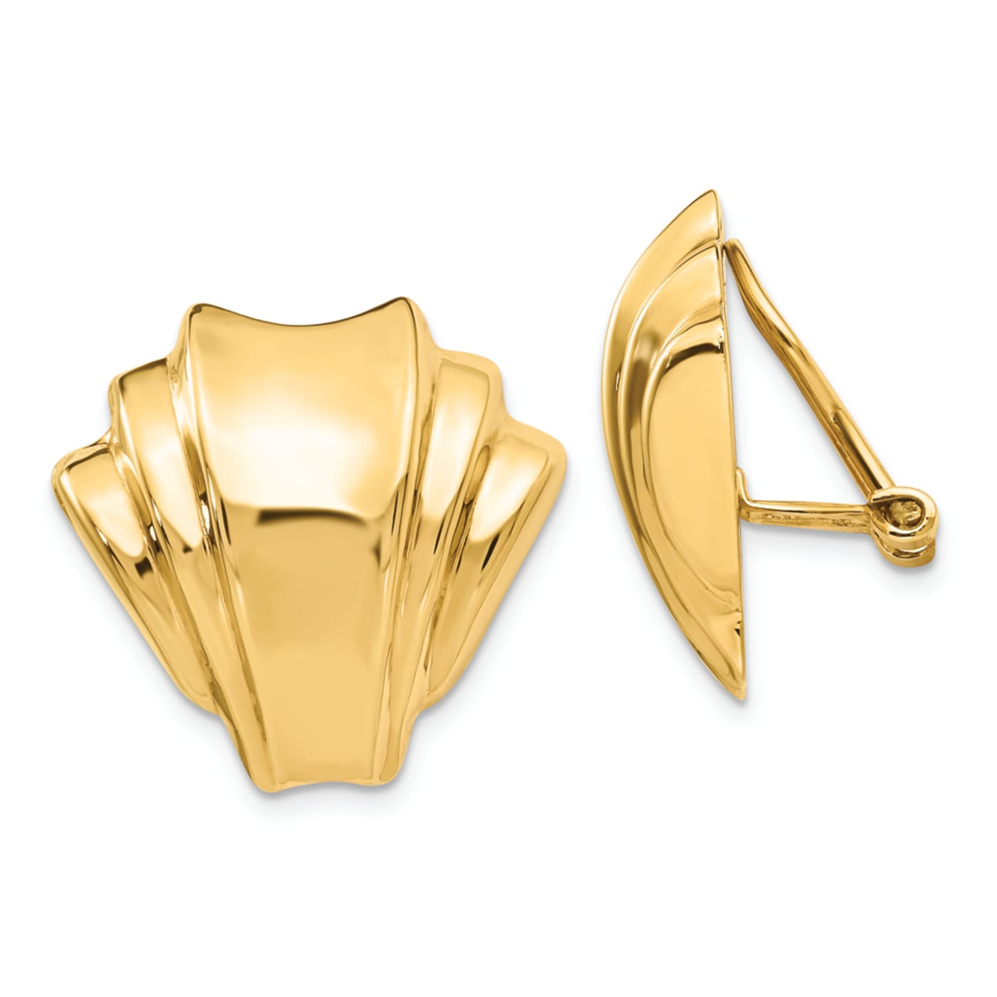 14k Yellow Gold Polished Non-pierced Stud Earrings - 147G5A