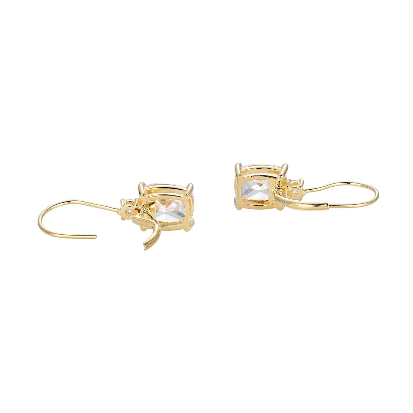 White Cubic Zirconia 18K Yellow Gold Over Sterling Silver