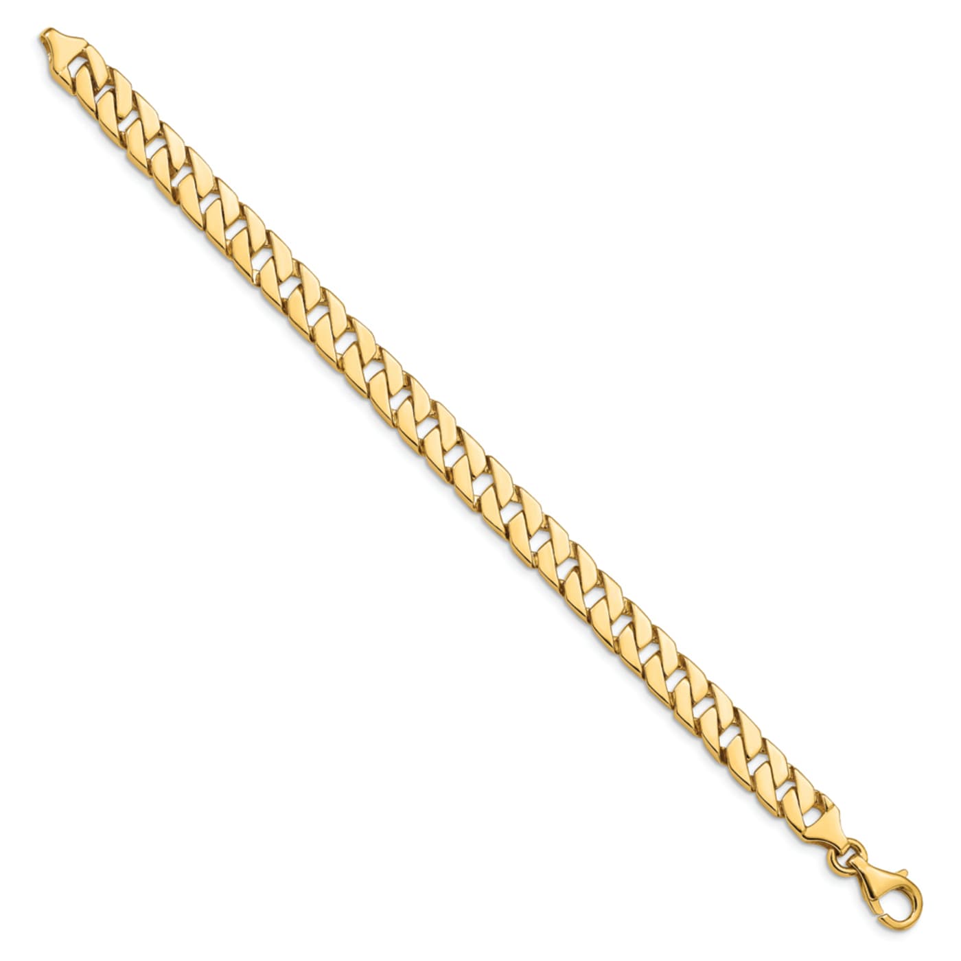 14K Yellow Gold 7.4mm Hand-Polished Fancy Link Chain