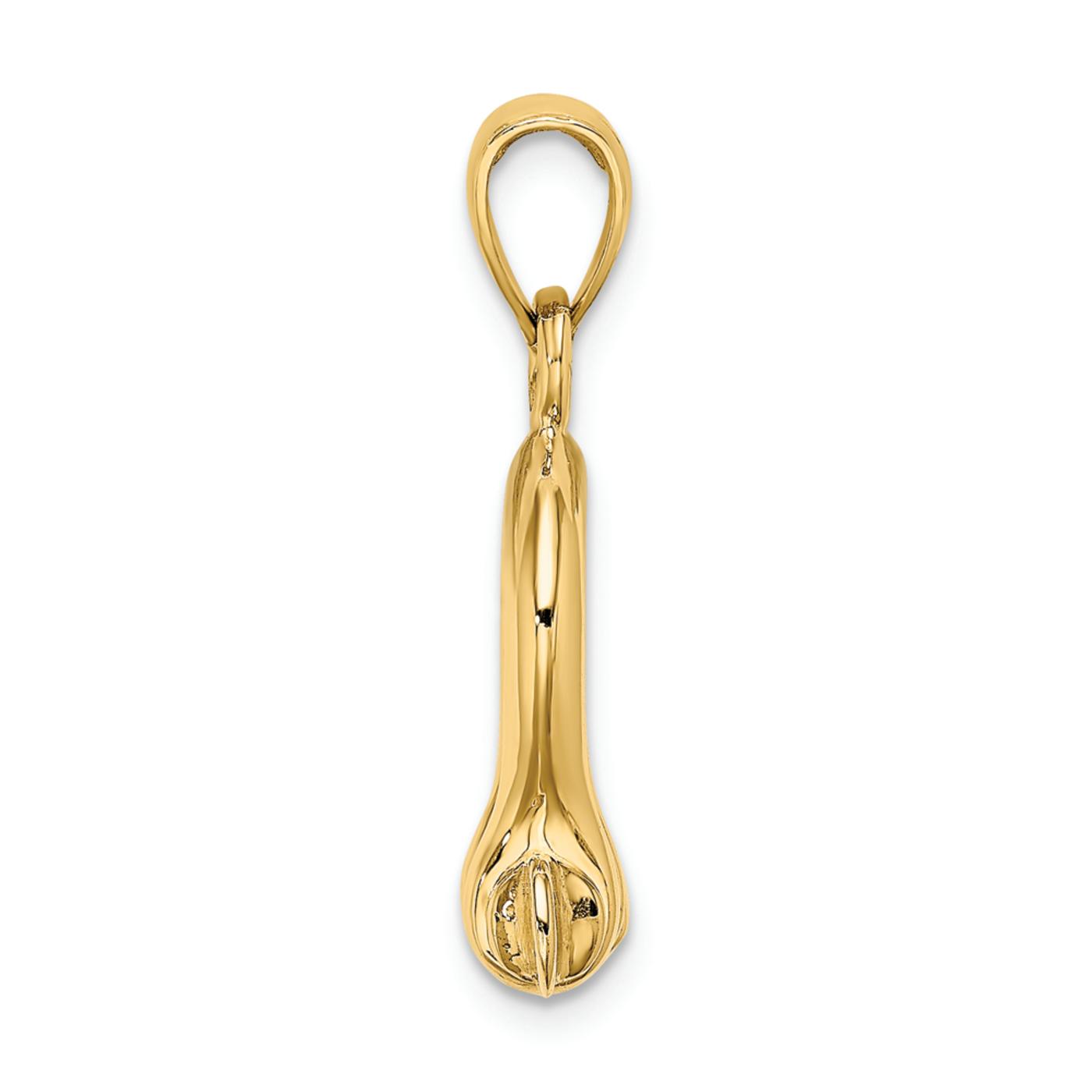 14k Yellow Gold 3D Moveable Medium Shackle Link Screw Charm - 1D54RA