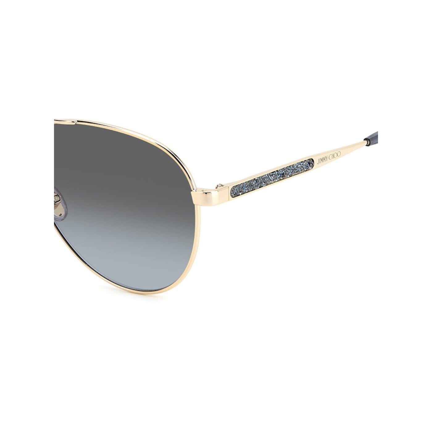 Jimmy Choo Black and Gold Tone Frame/ Gray Gradient Aviator