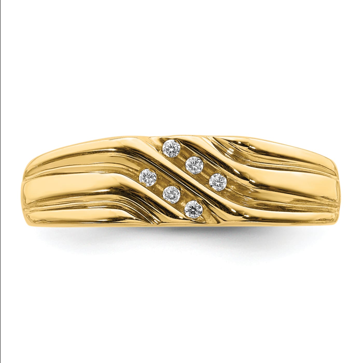 10Ｋゴールド50個 10K Yellow Gold with Rhodium Diamond Men's Ring - 12190A