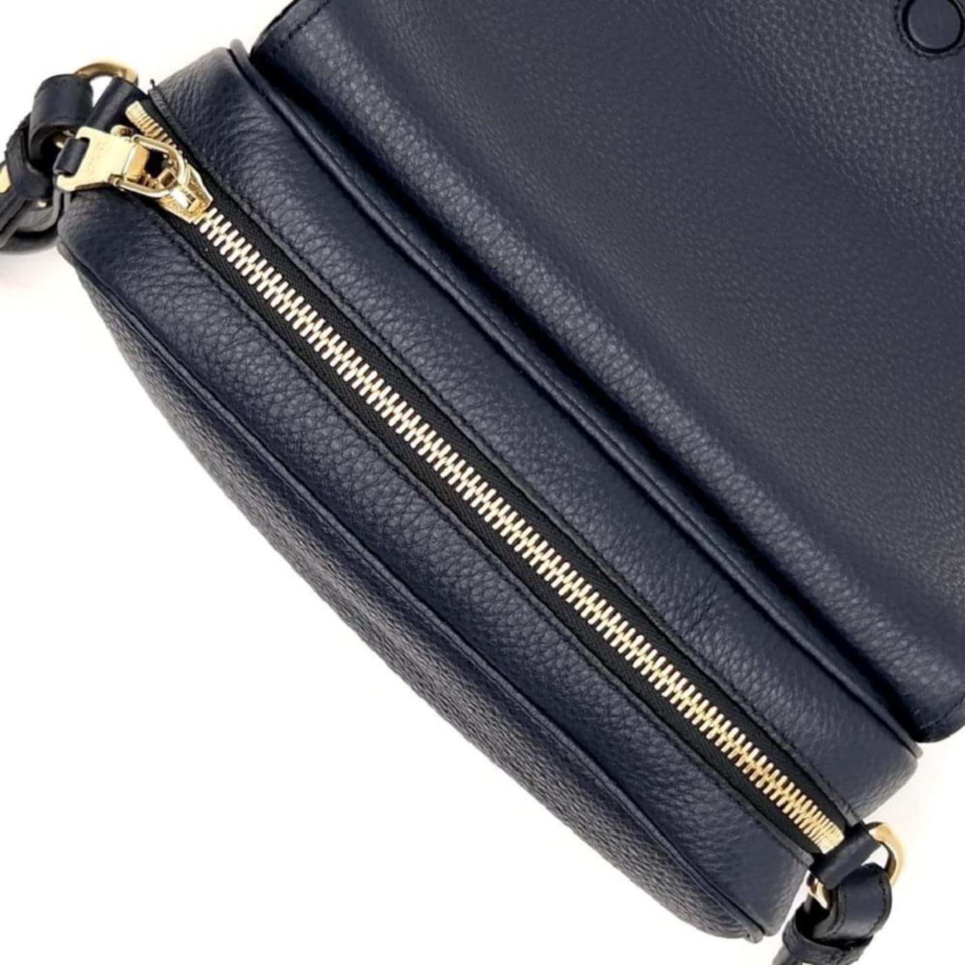 Prada Vitello Phenix Baltico Blue Leather Flap Medium