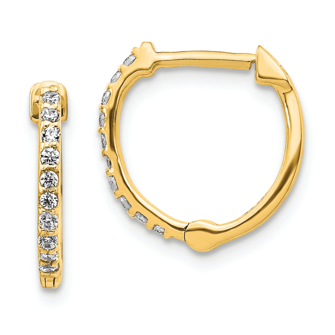 14K Yellow Gold Lab Grown Diamond Hoop Earrings - 14BT4B