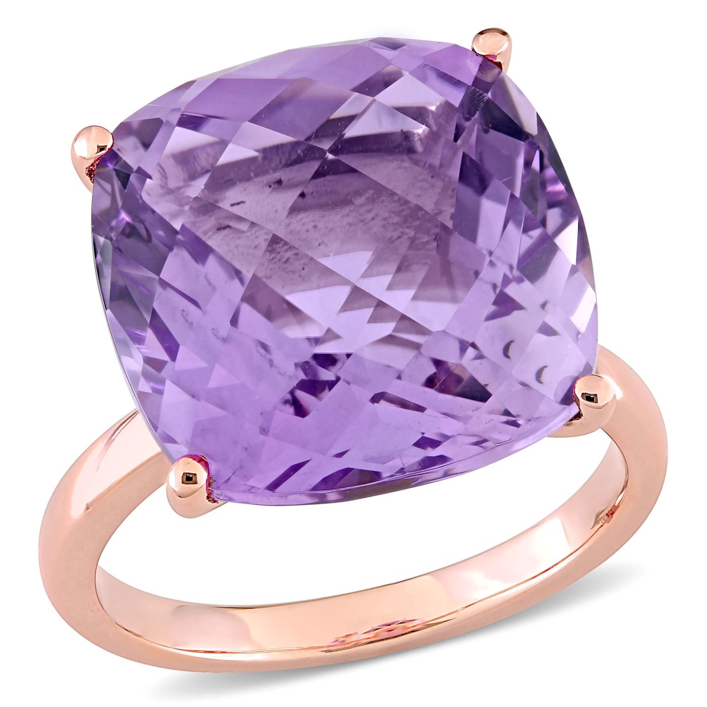 13.33ctw Amethyst 14K Rose Gold Cocktail Ring