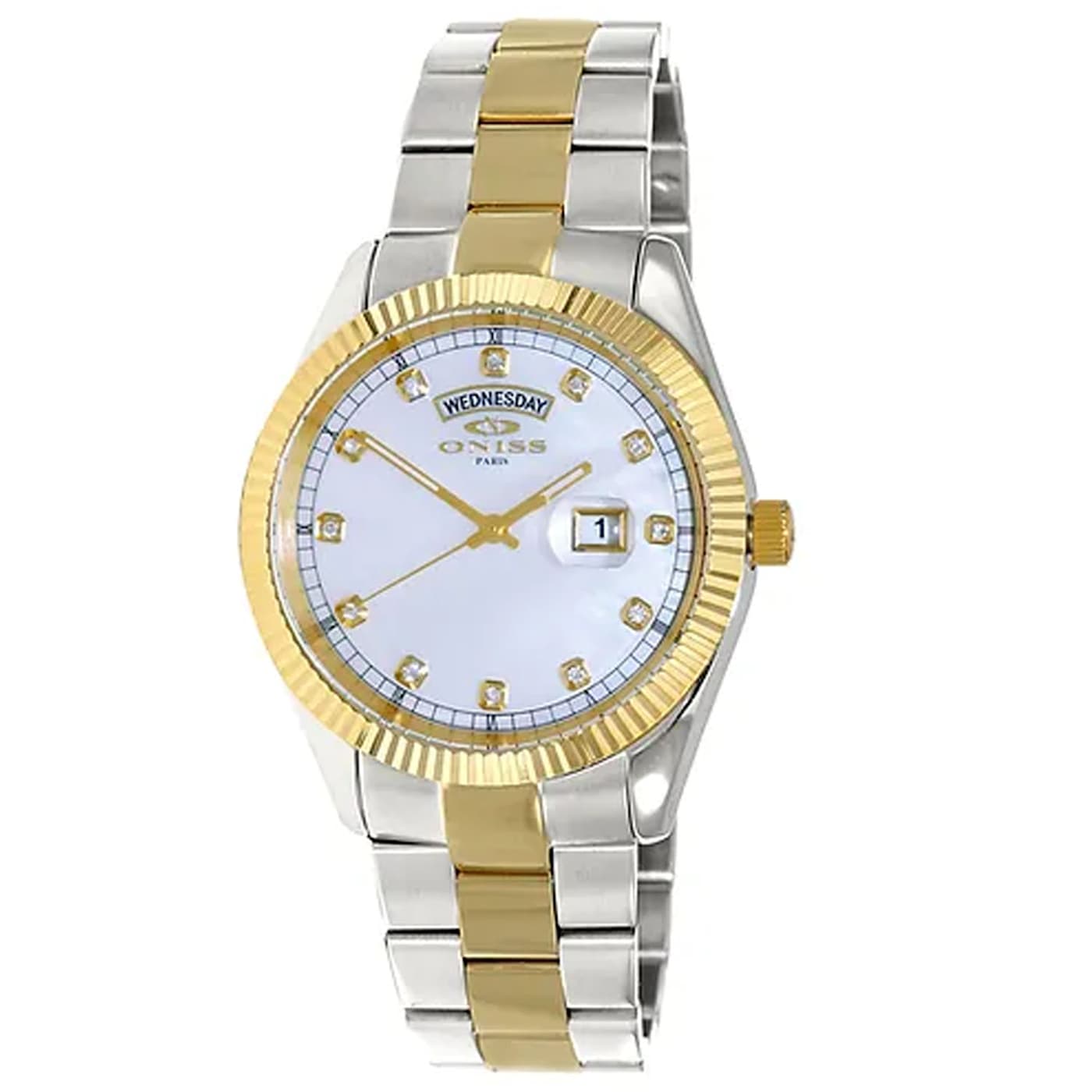 ★OMISA★ Oniss Men's Admiral White Dial, Stainless Steel Bracelet