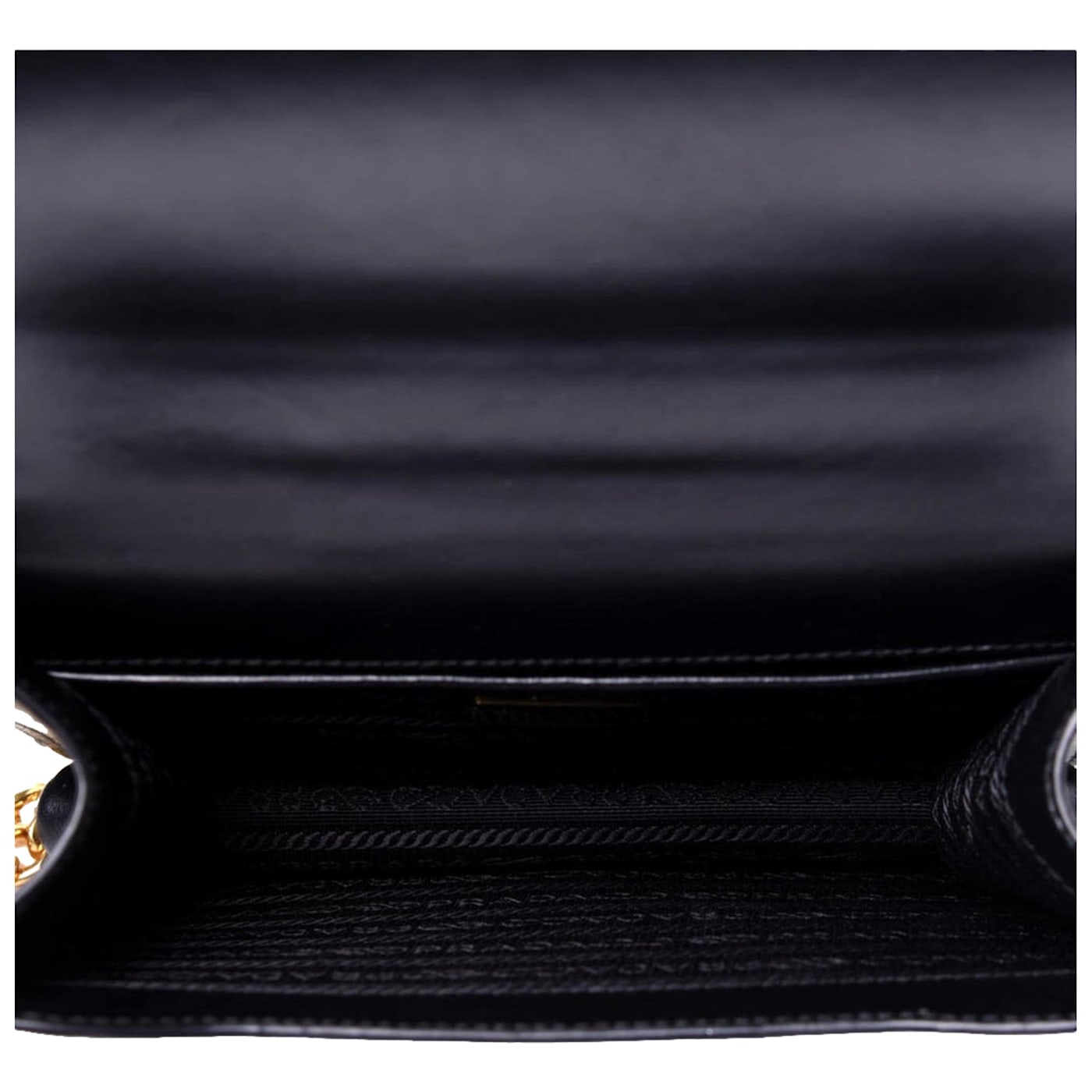 Prada Bianco White Black Saffiano Leather Chain Crossbody