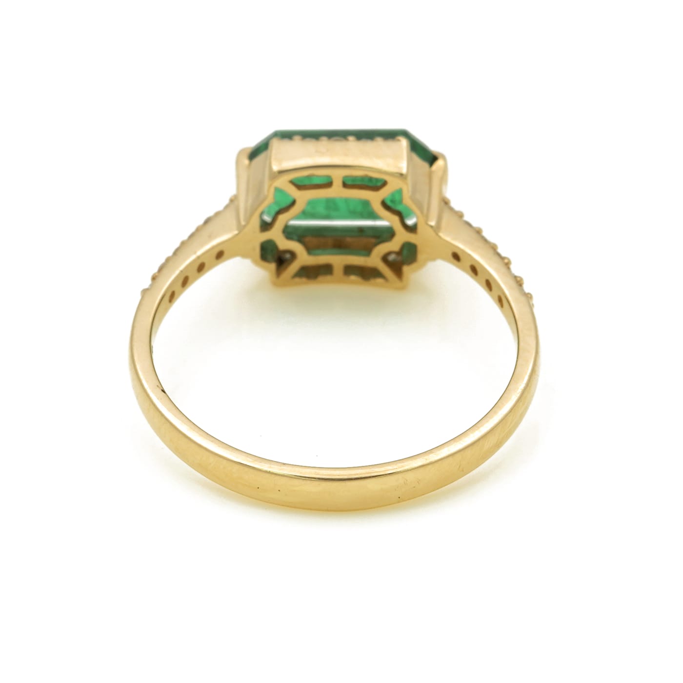 1.49 Ctw Emerald with 0.14 Ctw Diamond Ring in 14K YG - 119F2A
