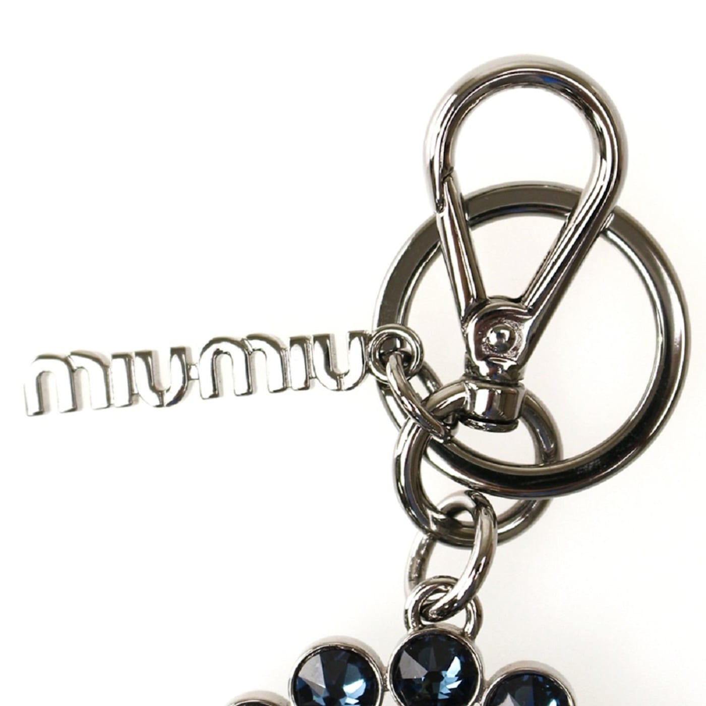 Miu Miu Trick Key Chain Ring Bag Charm Crystal Rhinestone Miu Miu Trick Key Chain Ring Bag Charm Crystal Rhinestone