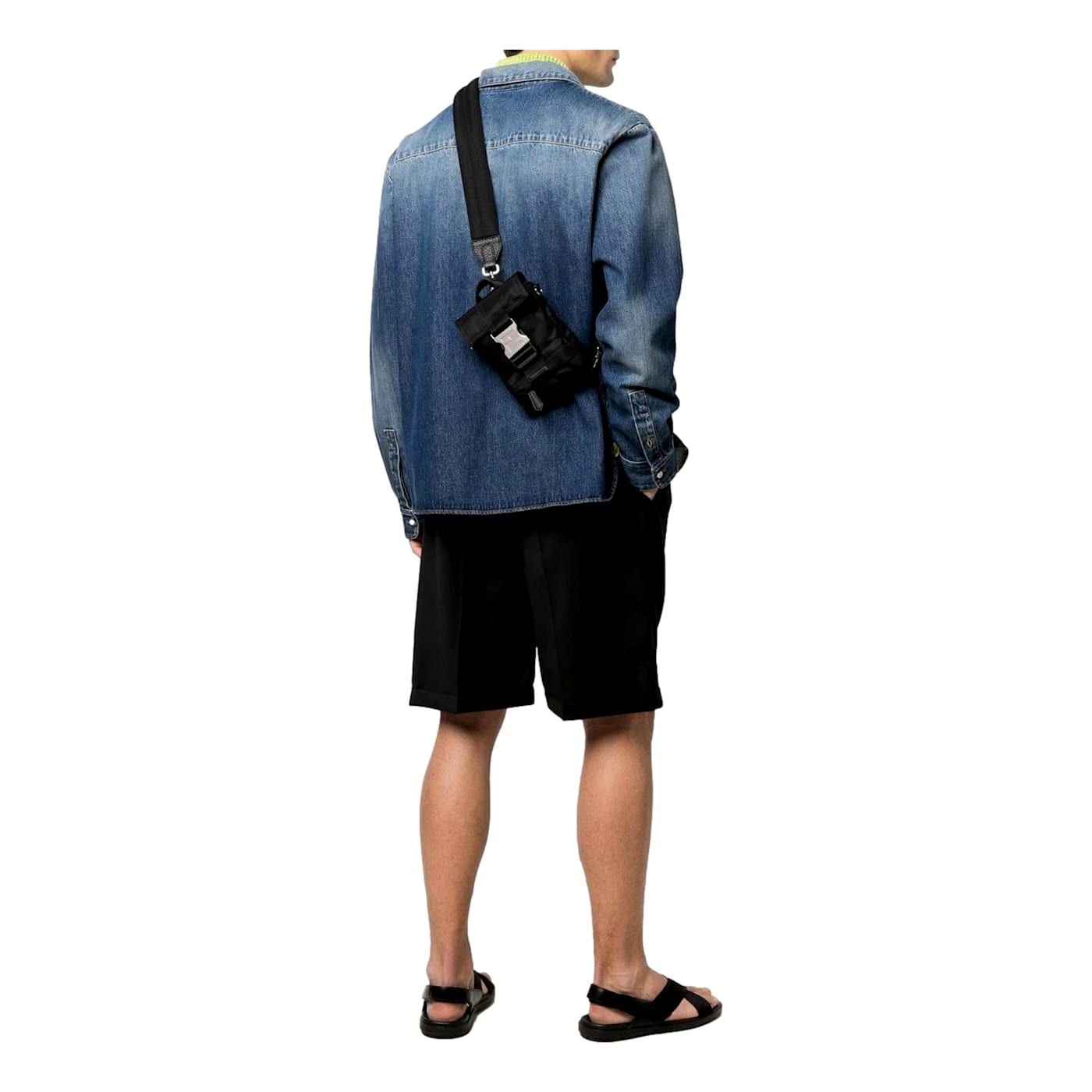 Fendi Fendiness Black Nylon Buckle Mini Backpack Crossbody